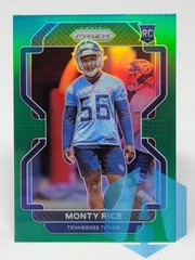 2021 Panini Prizm Monty Rice #420 Green Rookie Titans